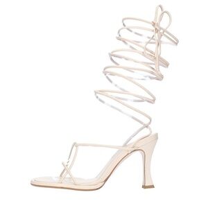 NWT Ilio Smeraldo llenia 02 Strappy Ankle Tie High Heel Sandals White size 37
